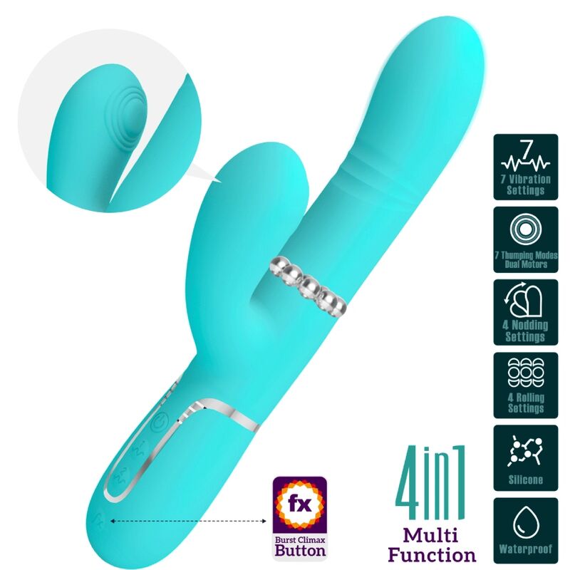 PRETTY LOVE - Multifunktions-G-Punkt-Vibrator Aqua Grün
