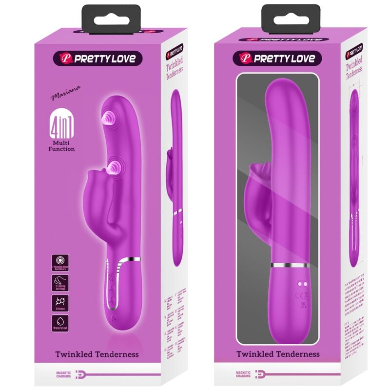 PRETTY LOVE - Kaninchenvibrator mit leckenem Fuchsia