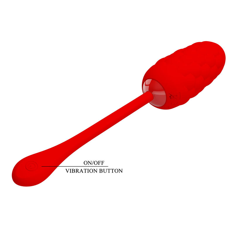 PRETTY LOVE - VIBRATIONS-EI MIT ROTER WIEDERAUFLADBARER MEERESTEXTUR