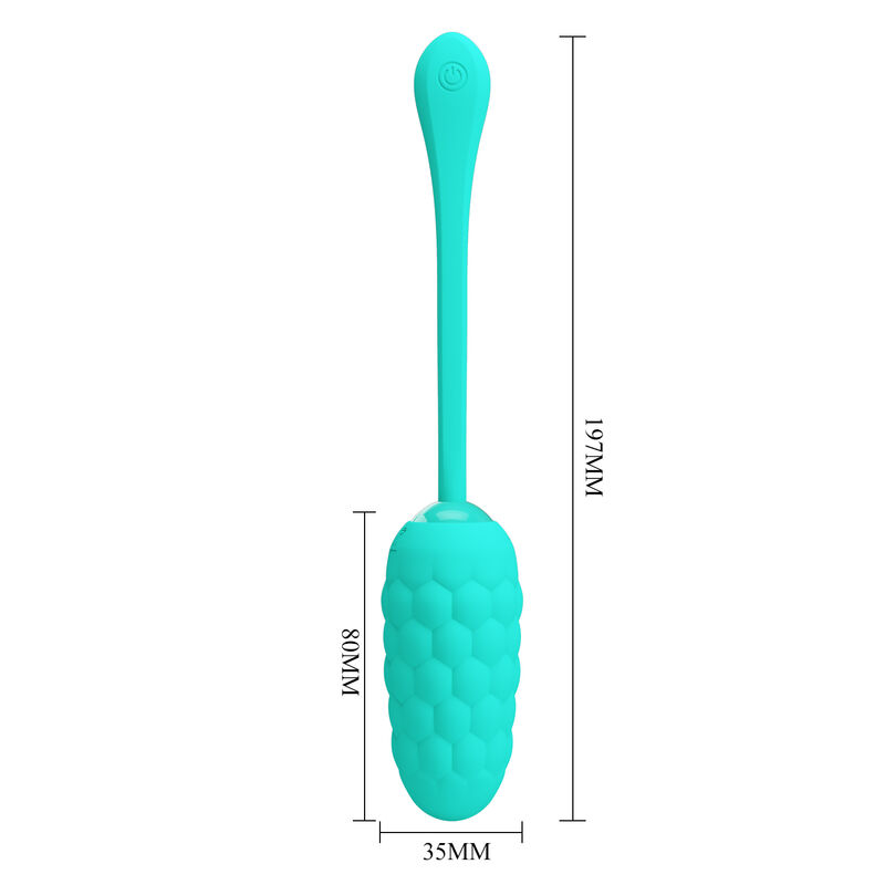 PRETTY LOVE - Vibrations-Ei mit wiederaufladbarer Meerestextur in Aquagrün