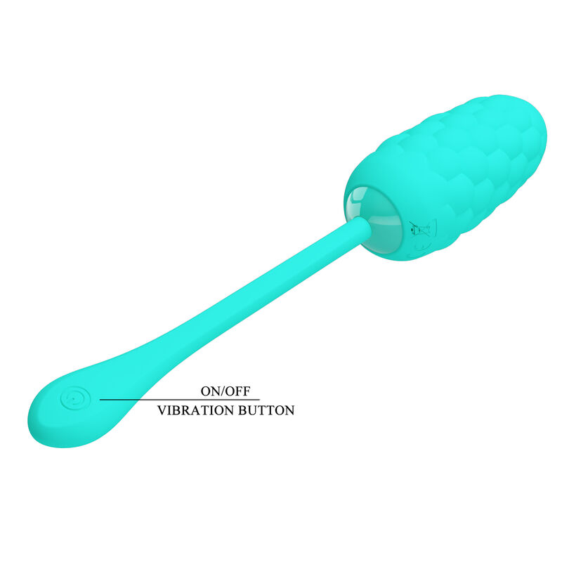PRETTY LOVE - Vibrations-Ei mit wiederaufladbarer Meerestextur in Aquagrün