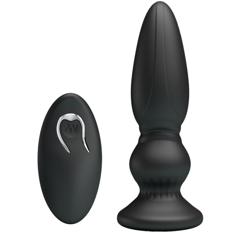 MR PLAY - Leistungsstarker Vibrator mit Fernbedienung, Analplug, Schwarz