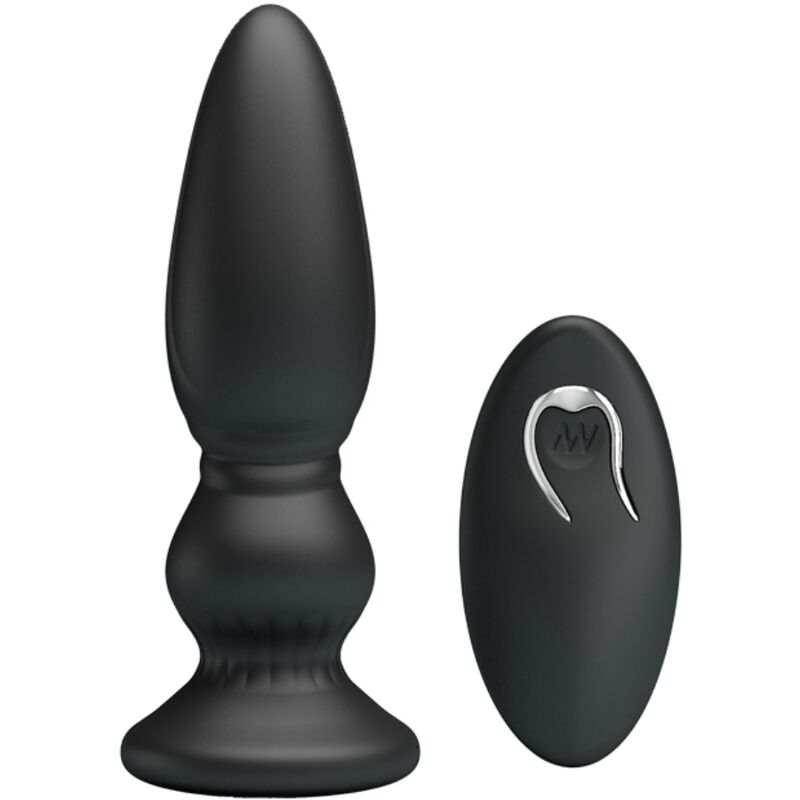 MR PLAY - Leistungsstarker Vibrator mit Fernbedienung, Analplug, Schwarz