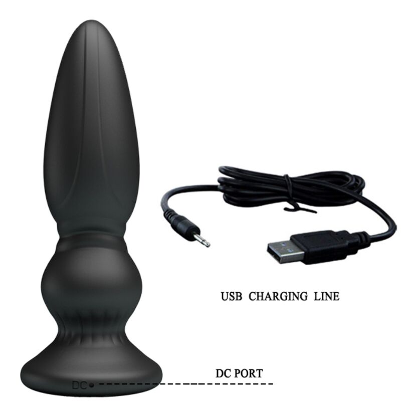 MR PLAY - Leistungsstarker Vibrator mit Fernbedienung, Analplug, Schwarz