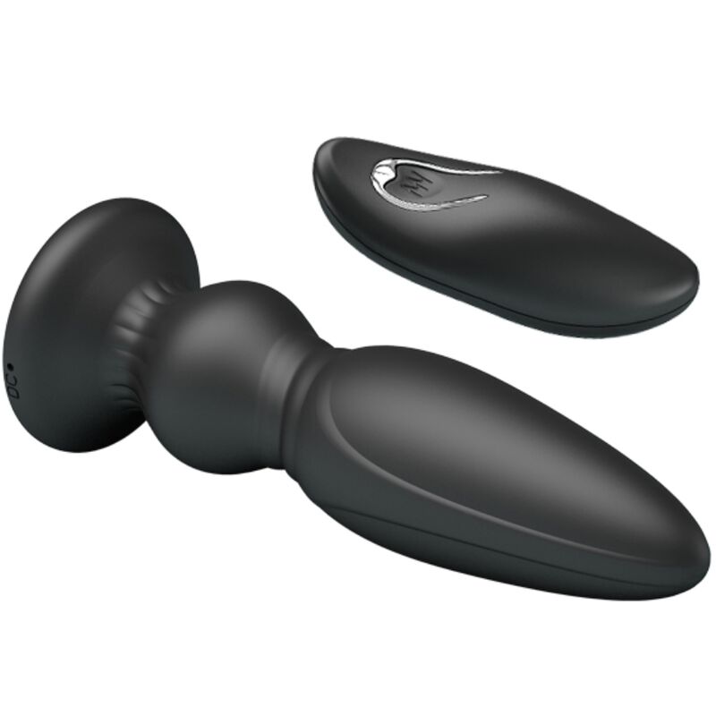 MR PLAY - Leistungsstarker Vibrator mit Fernbedienung, Analplug, Schwarz
