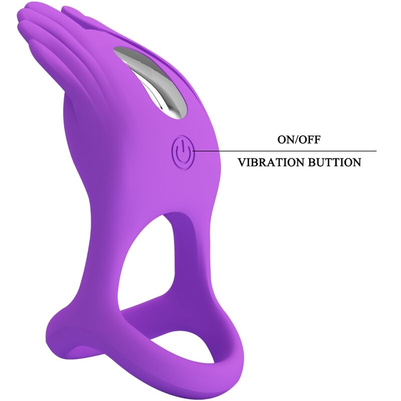 PRETTY LOVE - SILAS VIBRATORISCHER PENISRING 7 VIBRATIONEN LILA SILIKON