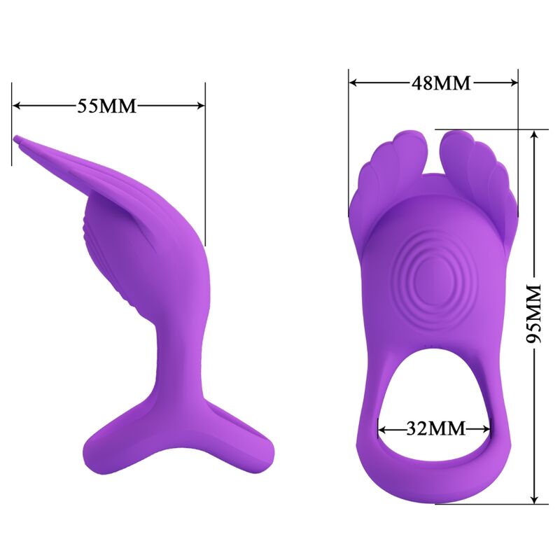 PRETTY LOVE - SILAS VIBRATORISCHER PENISRING 7 VIBRATIONEN LILA SILIKON
