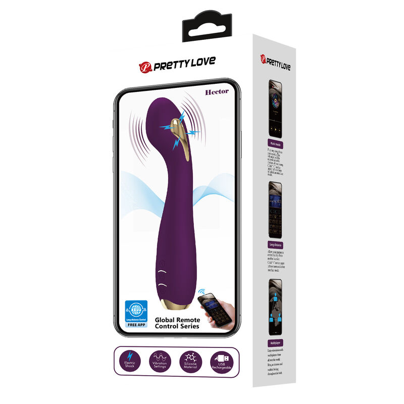 PRETTY LOVE - HECTOR Elektroshock-Vibrator mit App-Steuerung Lila