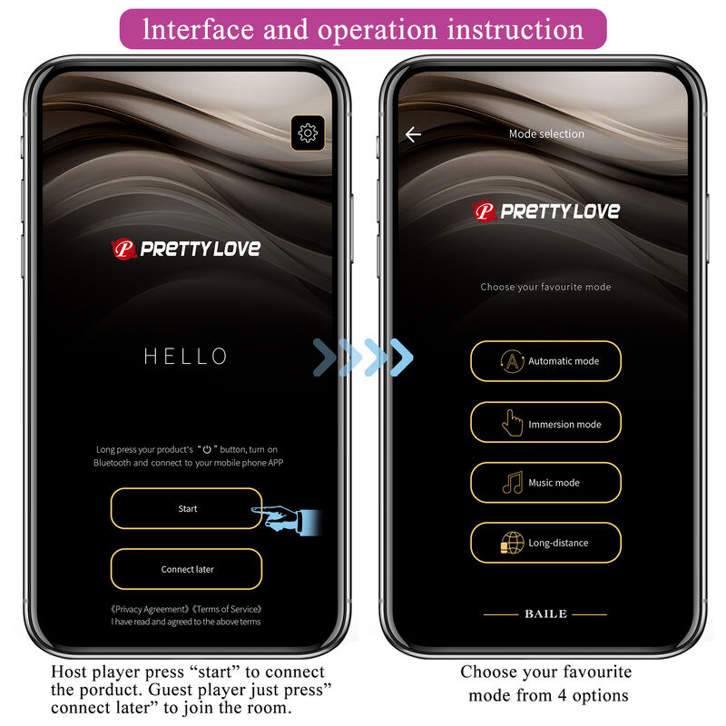 PRETTY LOVE - HECTOR Elektroshock-Vibrator mit App-Steuerung Lila