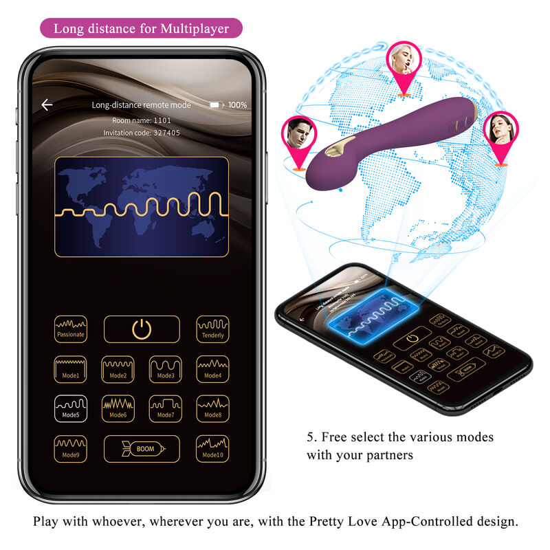PRETTY LOVE - HECTOR Elektroshock-Vibrator mit App-Steuerung Lila