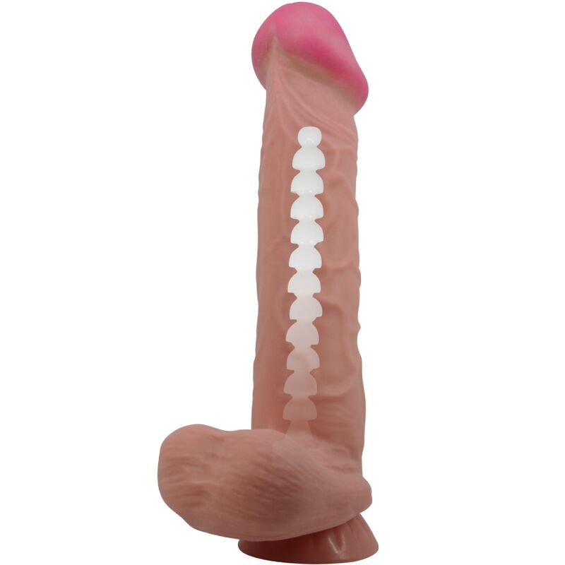 PRETTY LOVE - SLIDING SKIN SERIES REALISTISCHER DILDO MIT SAUGNAPF BRAUN 26 CM