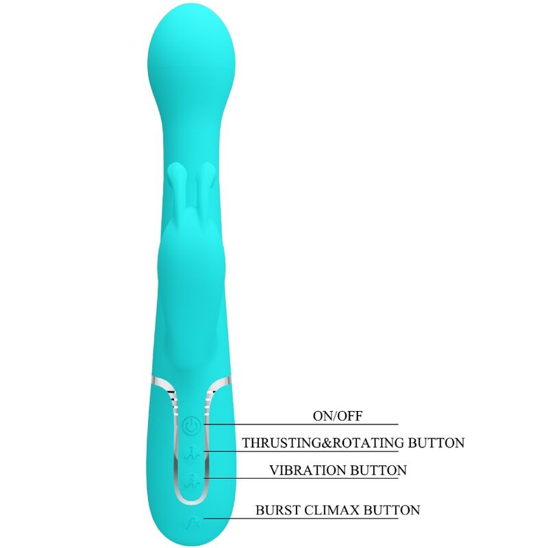 PRETTY LOVE - DEJON RABBIT VIBRATOR 3 IN 1 Multifunktions-Aquagrün