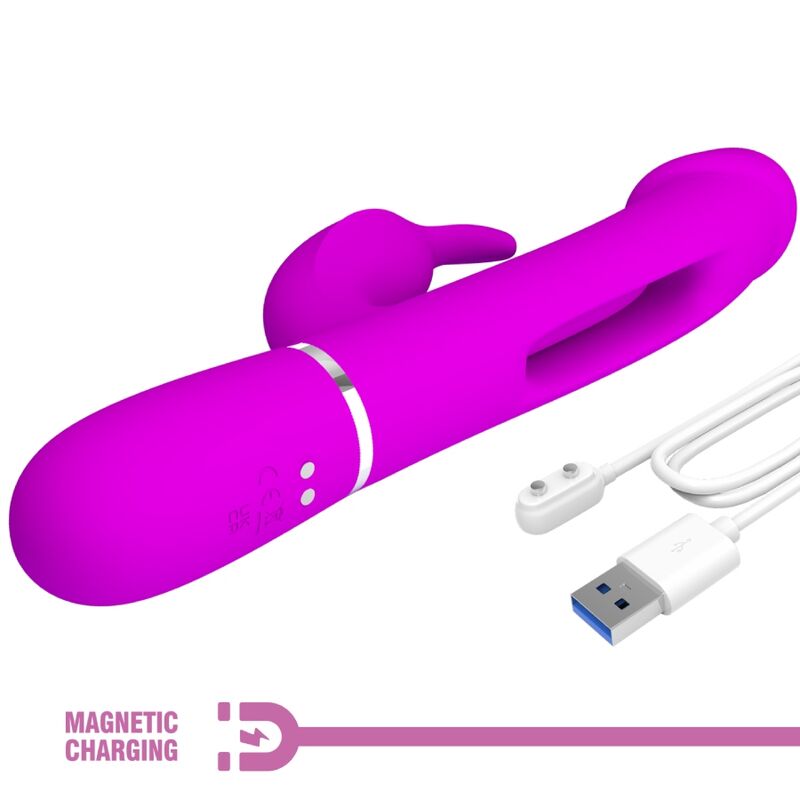 PRETTY LOVE - DEJON RABBIT VIBRATOR 3 IN 1 MULTIFUNKTIONS FUCHSIA
