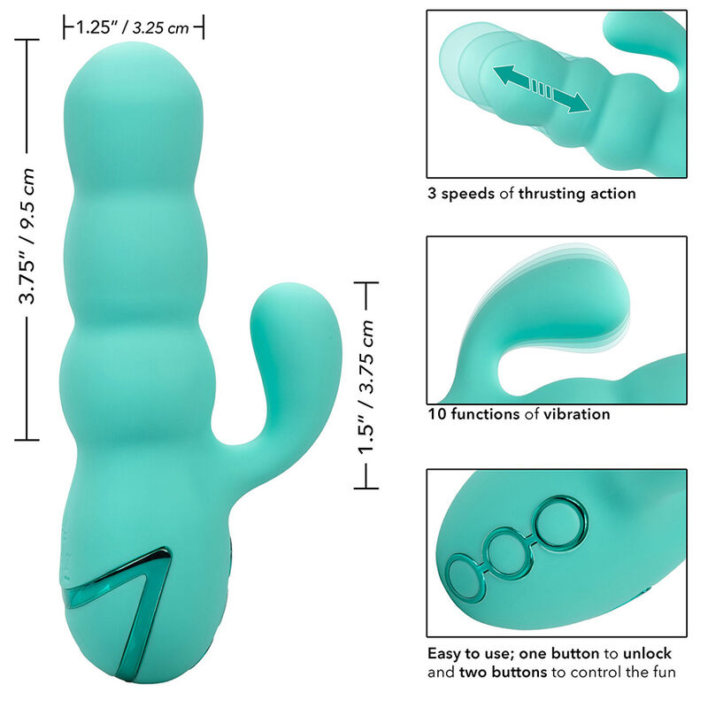 CALEXOTICS - DEL MAR DIVA VIBRATOR RABBIT AQUA GRÜN VON CALIFORNIA DREAMING