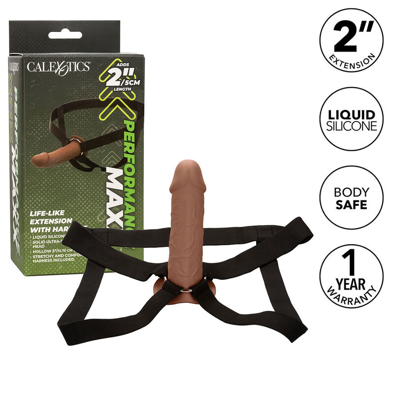 CALEXOTICS - PERFORMANCE MAXX LEBENSECHTE VERLÄNGERUNG MIT GESCHIRR, BRAUN
