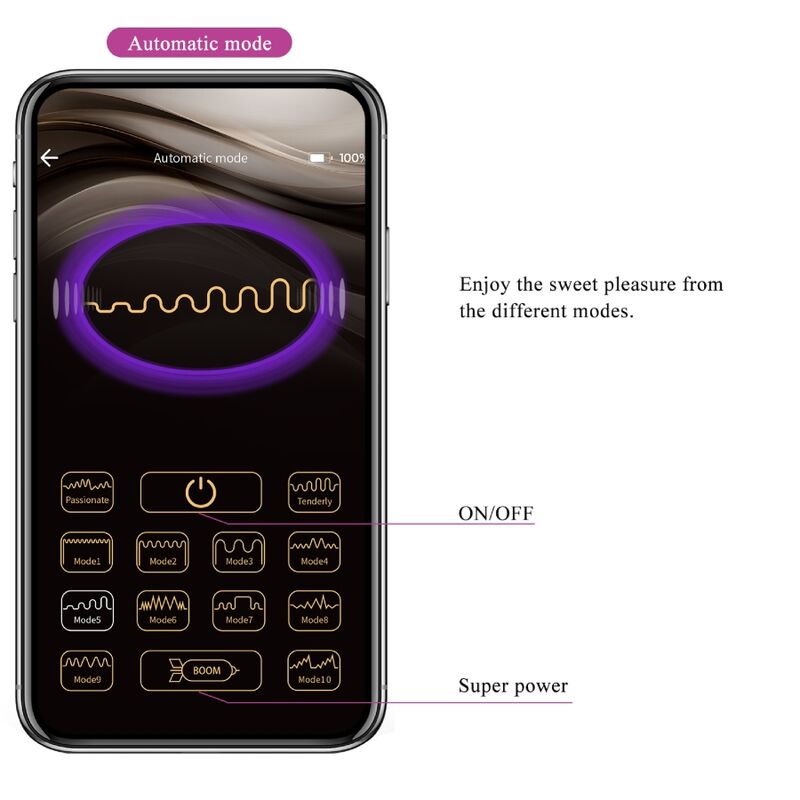 PRETTY LOVE - NYMPH VIBRATIONS-EI APP-GESTEUERT LILA