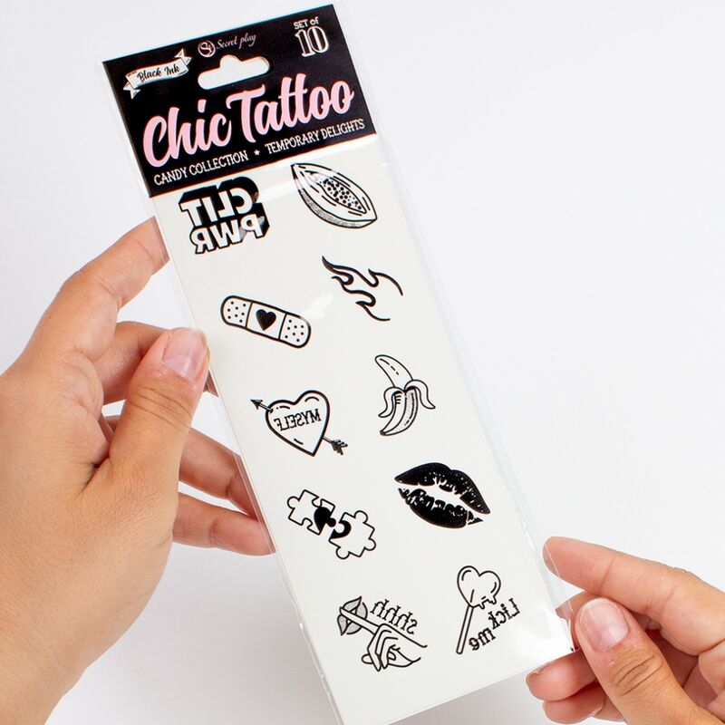 SET MIT 10 TEMPORÄREN TATTOOS AUS DER CANDY COLLECTION