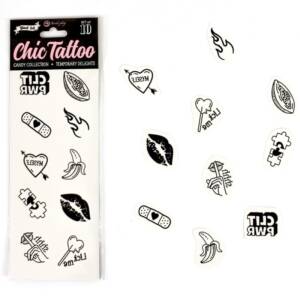 SET MIT 10 TEMPORÄREN TATTOOS AUS DER CANDY COLLECTION