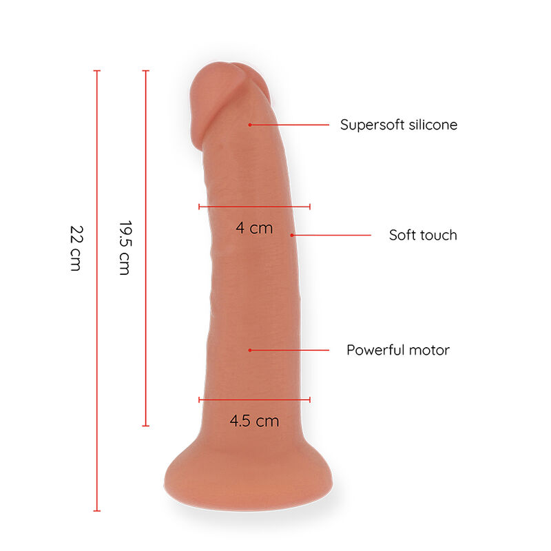ONINDER - GROßER BOGOTÁ-VIBRATORDILDO, 9 GESCHWINDIGKEITEN, NATÜRLICH, 22 CM -O- 4,5 CM - KOSTENLOSE APP