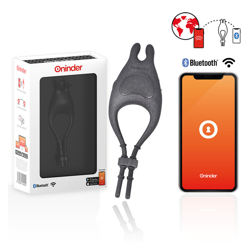 ONINDER - PAMPA wiederaufladbarer einstellbarer Vibratorring mit Klitorisstimulator, 10 Geschwindigkeiten - kostenlose App