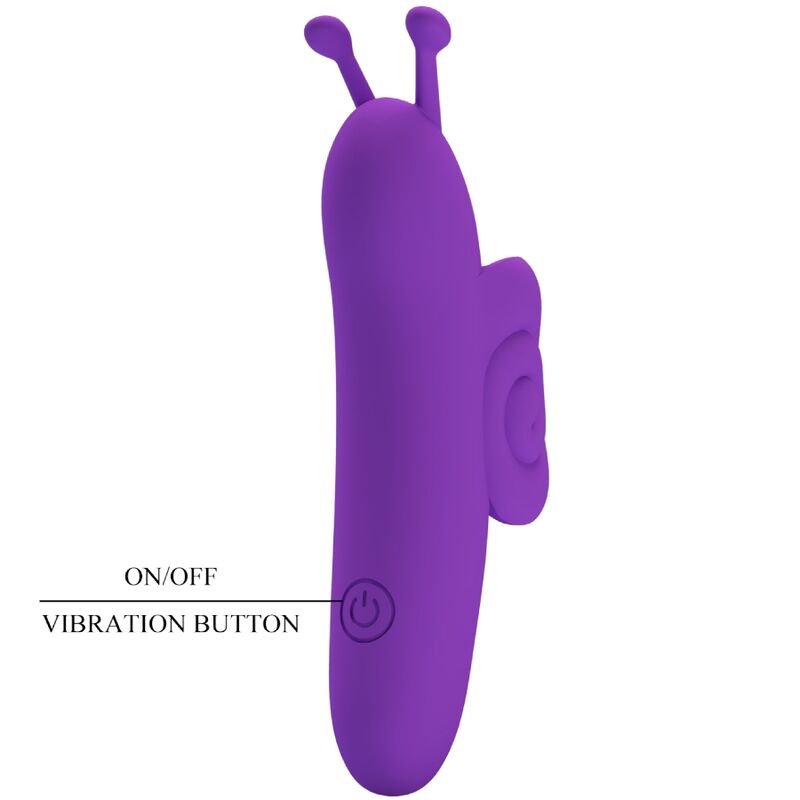 Der PRETTY LOVE - SNAIL ist ein leistungsstarker, lila Fingerstimulator, der Ihnen unvergessliche Momente der Lust beschert. Mit seinem ergonomischen Design und der intensiven Vibration ist er perfekt geeignet, um gezielt Ihre erogenen Zonen zu stimulieren. Lassen Sie sich von seiner Kraft verführen und erleben Sie pure Ekstase!