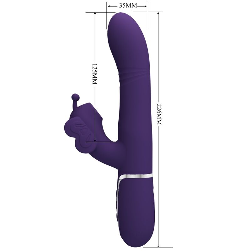 PRETTY LOVE - Multifunktions-Kaninchenvibrator 4 in 1 Schmetterling Lila