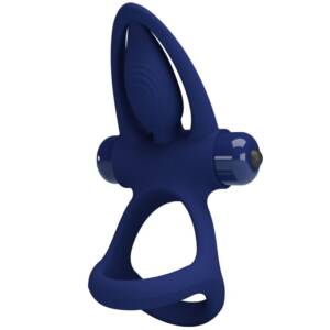 MAT Doppelring mit Vibration & Stimulator Blau