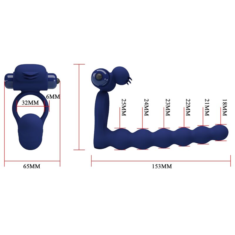 PRETTY LOVE - AJMAL Vibrationring mit Stecker Blau