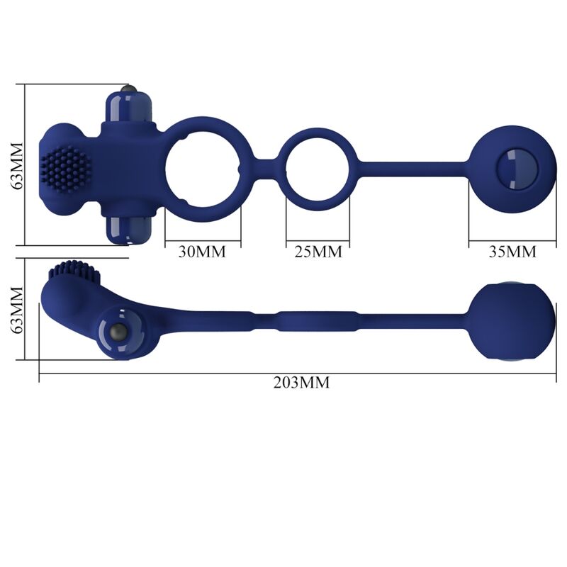 PRETTY LOVE - REMINGTON Doppeld Vibrationsring mit Stecker Blau