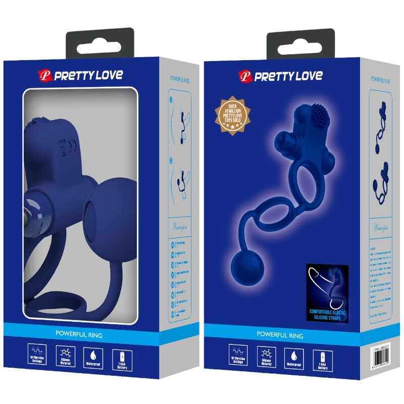 PRETTY LOVE - REMINGTON Doppeld Vibrationsring mit Stecker Blau