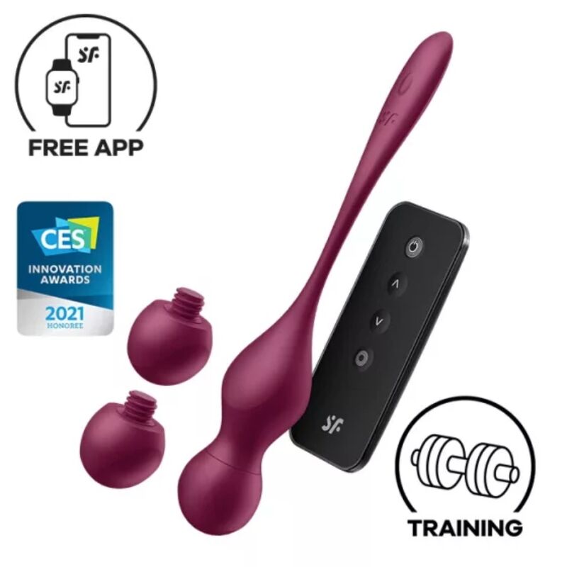 SATISFYER - LOVE BIRDS VARY Vibrationskugeln kostenlose App weinrot