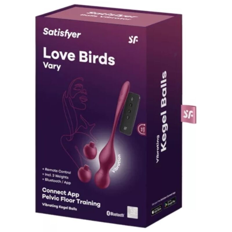 SATISFYER - LOVE BIRDS VARY Vibrationskugeln kostenlose App weinrot