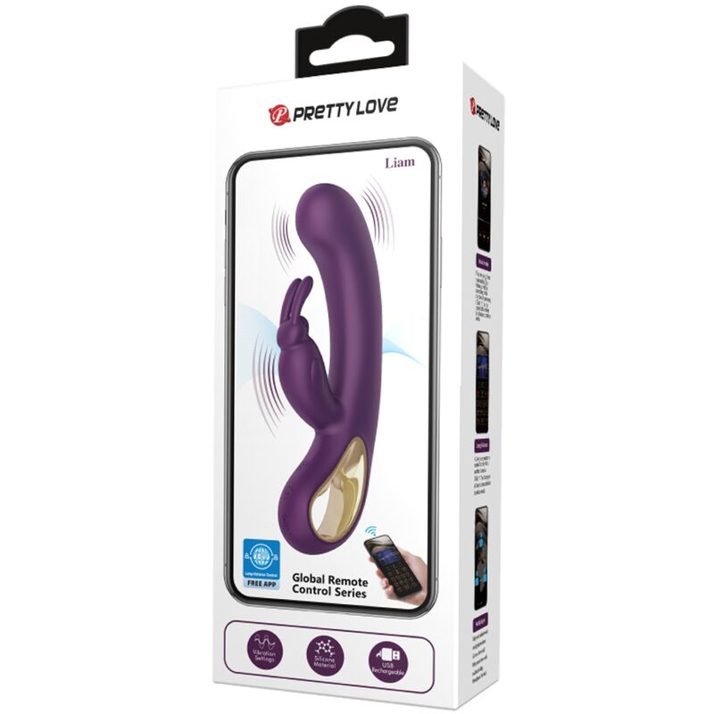 PRETTY LOVE - LIAM Kaninchen Vibrator und G-Punkt-Stimulator Lila
