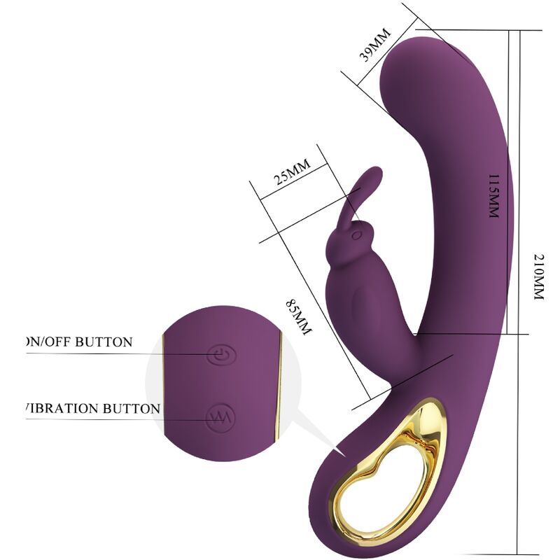 PRETTY LOVE - LIAM Kaninchen Vibrator und G-Punkt-Stimulator Lila