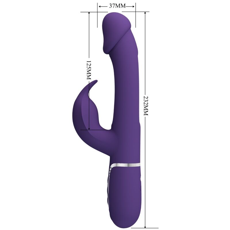 PRETTY LOVE - KAMPAS RABBIT 3 IN 1 Multifunktionsvibrator mit Zunge Lila