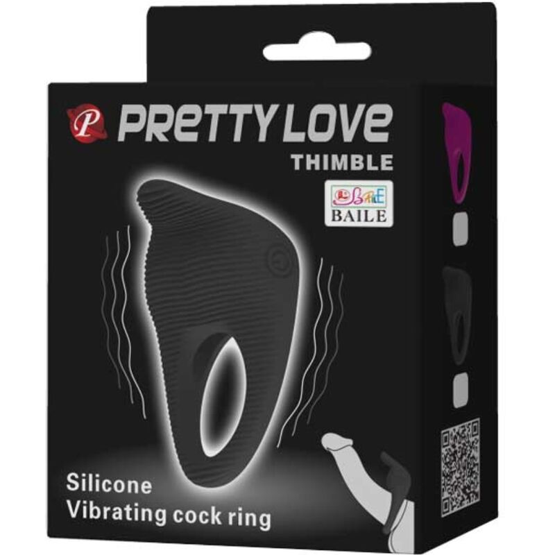 PRETTY LOVE - THIMBLE VIBRATORRING Schwarz