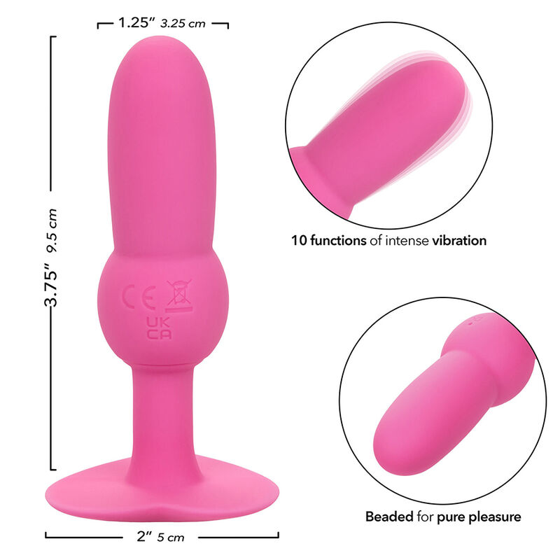 CALEXOTICS - FIRST TIME ANALPLUG MIT PERLENSONDE 10 VIBRATIONEN ROSA