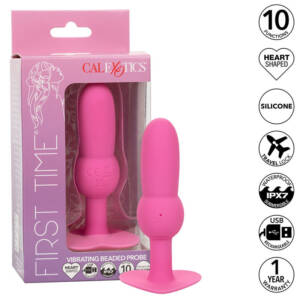 CALEXOTICS - FIRST TIME ANALPLUG MIT PERLENSONDE 10 VIBRATIONEN ROSA