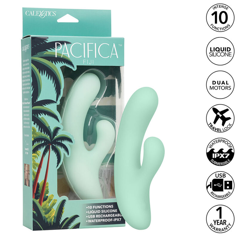 CALEXOTICS - PACIFICA FIJI VIBRATOR & G-PUNKT-STIMULATOR 10 VIBRATIONEN AQUA