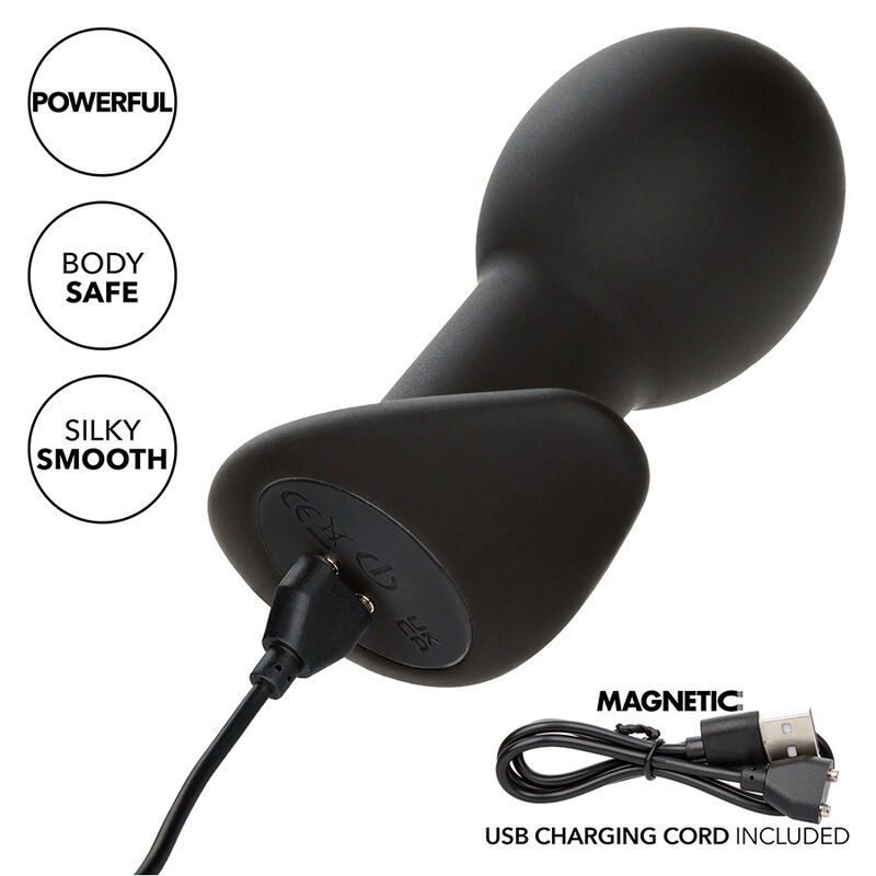CALEXOTICS - ROCK BOTTOM ANALPLUG 10 VIBRATIONEN SILIKON SCHWARZ