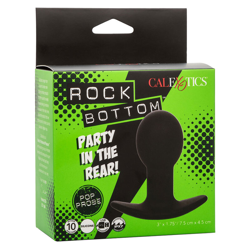 CALEXOTICS - ROCK BOTTOM ANALPLUG 10 VIBRATIONEN SILIKON SCHWARZ