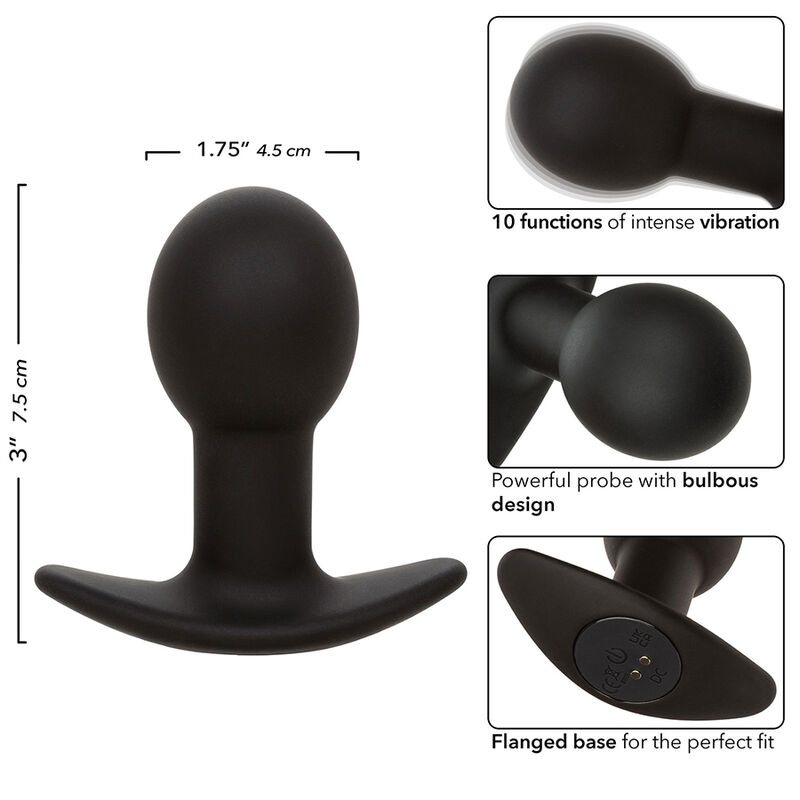 CALEXOTICS - ROCK BOTTOM ANALPLUG 10 VIBRATIONEN SILIKON SCHWARZ