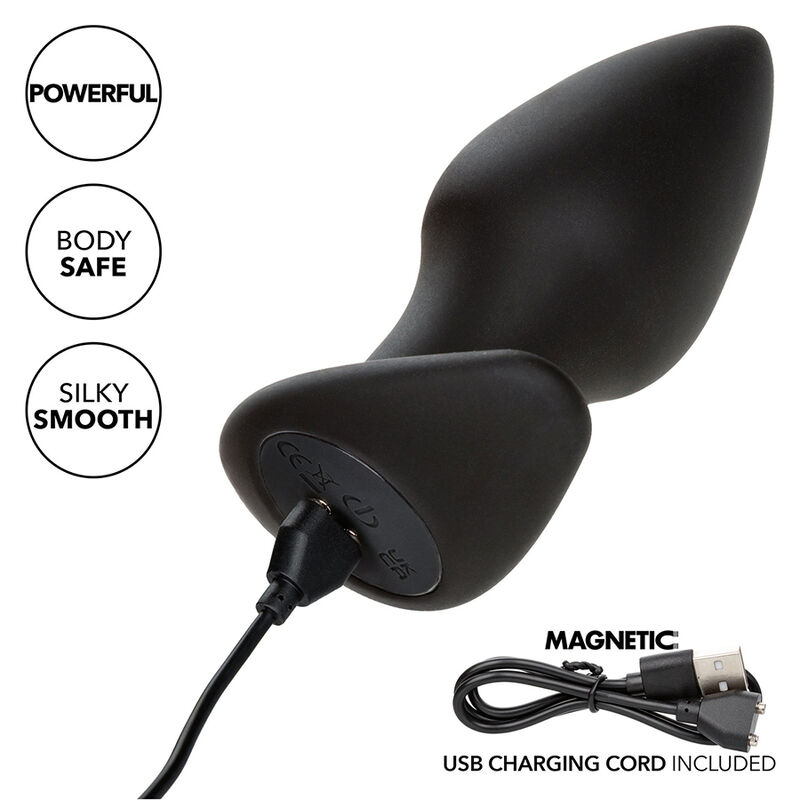 CALEXOTICS - ROCK BOTTOM PERFECT ANALPLUG 10 VIBRATIONEN SILIKON SCHWARZ