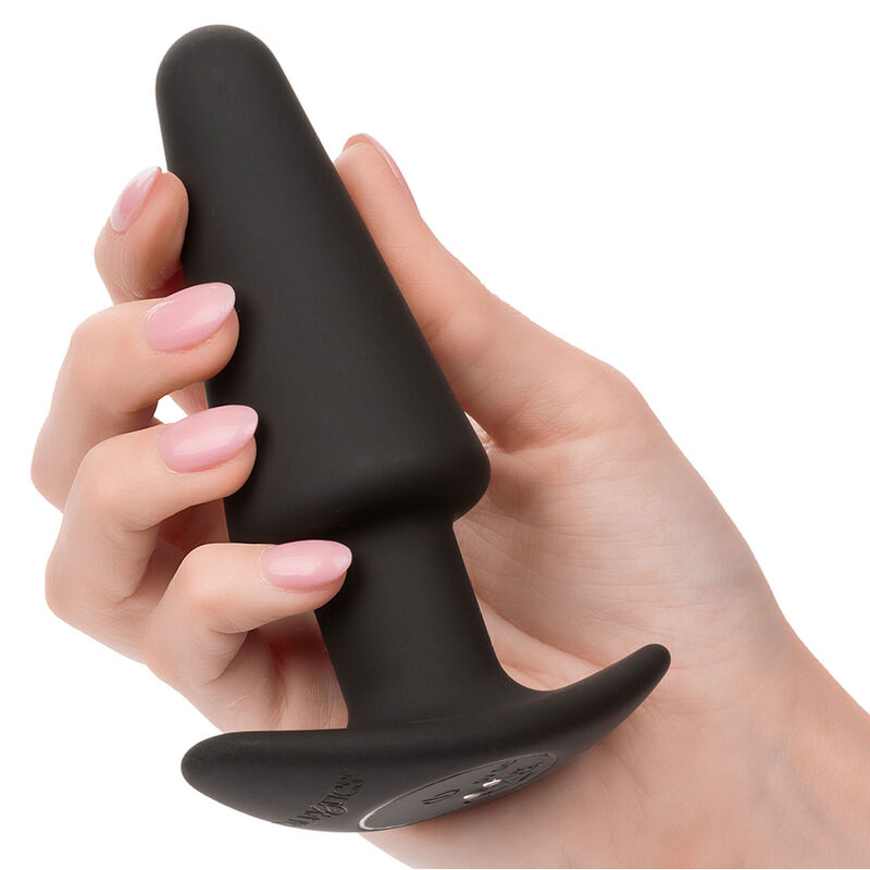 CALEXOTICS - ROCK BOTTOM TAPERED ANALPLUG 10 VIBRATIONEN SILIKON SCHWARZ