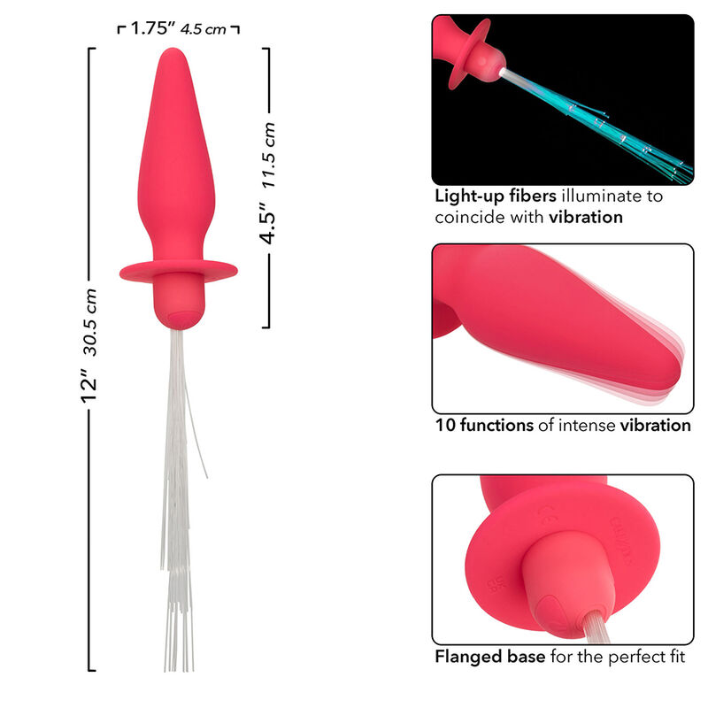 CALEXOTICS - SOUTHERN LIGHTS LIGHT UP Leuchtender Analplug 10 Vibrationen Silikon Rosa