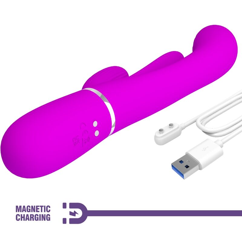 PRETTY LOVE - SHANIA TRIPLE RABBIT VIBRATOR MULTIFUNKTIONAL-ROSA