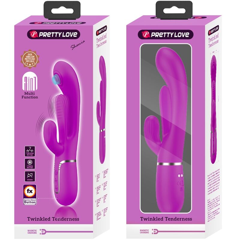 PRETTY LOVE - SHANIA TRIPLE RABBIT VIBRATOR MULTIFUNKTIONAL-ROSA