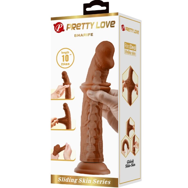 PRETTY LOVE - SHARIFE realistischer Dildo 25 cm Braun