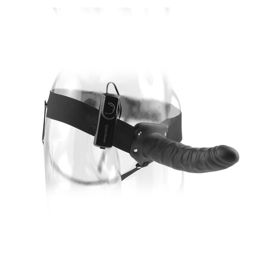 FETISH FANTASY SERIES - 19 CM Vibrierender Hohl-Strap-On Schwarz