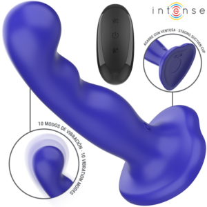 INTENSE - SHORTY VIBRATOR MIT SAUGNÄPFEN BLAU MIT FERNBEDIENUNG